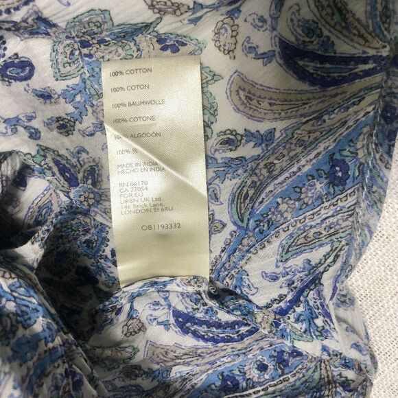 Anthropologie Pilcro Sidney Batwing Blouse XL Blue Paisley Peasant Boho Flowy - Picture 14 of 15